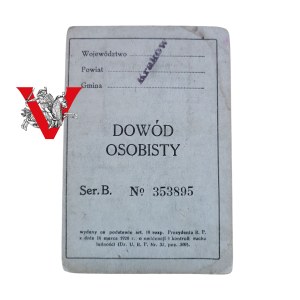 Dowód osobisty II RP - Kraków 1935 - kierownik drukarni - oryginał w bdb stanie kolekcjonerskim