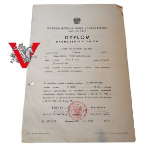 Diploma, Higher School at the Central Committee of the Polish United Workers' Party , Warsaw 1969
