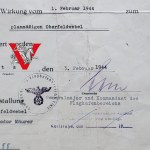 III Rzesza Awans w Luftwaffe - nominacja na Oberfeldwebla, podpis generała, Metz 1944, Rzadkość
