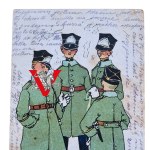 Karta Propagandowo Satyryczna, Kadeci Palący Papierosy, 1923, Cała Zapisana