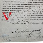 Książę Albinus Dunajewski , Biskup Krakowski, Pismo z Podpisem Księcia Bikuspa, Kraków 1891 r