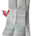 List z Marienwerder (Kwidzyn) do Mewe (Gniew), Prusy Zachodnie 1825 - rękopis z epoki