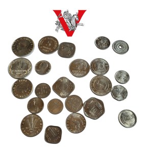 Lot 24 monety Aluminiowe, Menniczy Stan Zachowania, Cały Świat