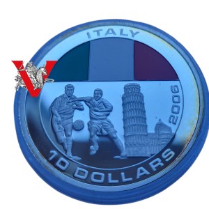 Liberia 10 Dollars 2005, World Championship , Team Italy, Pad printing