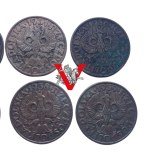 II RP, zestaw 2 grosze 6 monet od 1925 do 1939, Bardzo ładne stany