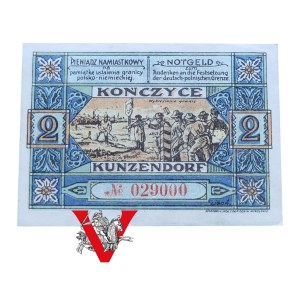 Powstanie Śląskie, Kończyce 2 Marki 1922 ! SUPER STAN, Ustanowienie Granicy