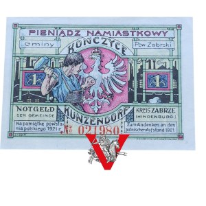 Powstanie Śląskie, Kończyce, 1 Marka 1922 Na Pamiątkę Powstania, Super Stan