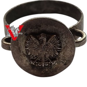 Stary patriotyczny sygnet / pierścionek z Orłem