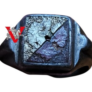 Silver enamel signet ring with Eagle - II Republic, patriotic, unique national ring