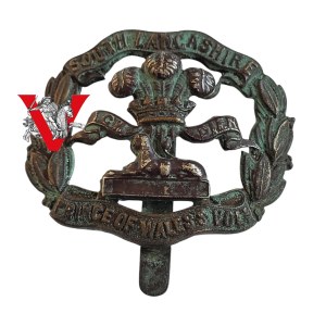 England Regimental Badge of the South Lancashire Regiment - Prince of Wales's Volunteers, original, WWI and WWII.