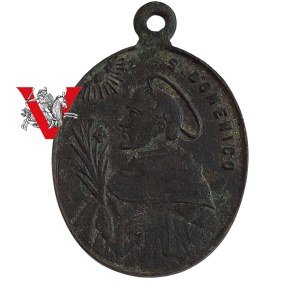 Poland Warsaw XIX century, St. Dominic medallion , engraver Franciszek Witkowski