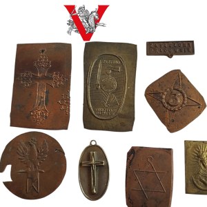 Lot, Set, Elements for Badges,after engraving plant