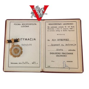 LWP, Gold Badge for Meritorious Service to Communications, Major Zygmunt Rutkowski, Legitimation