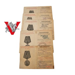 USSR, Set of Five Victory Medal Legacies, 1946-47