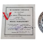 Medal za zasługi Wojsk OPL , płk Kierkowski, nadanie z podpisami dwóch generałów