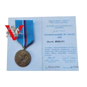 Slovak National Uprising, Decoration with Legitimation , 1994 50th Anniversary