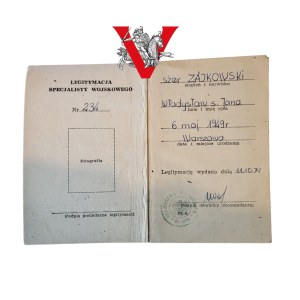 Legitimation of Military Specialist with Badge Badge, Radiotechnic Troops 1972, 4th Communications Battalion