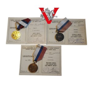 For Meritorious Service to LOK, Gold Silver Bronze Set, by Captain Jan Ciosek, signature of General