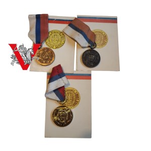 For Meritorious Service to LOK, Gold Silver Bronze Set, by Captain Jan Ciosek, signature of General