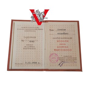 Colonel Pilot Dipl. Czeslaw Miodonski, Louis Waynski Medal, ID card