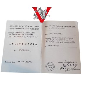 Legitimation, Reserve Officers Club of the Republic of Poland, cadet Professor UAM Ludiwk Donka