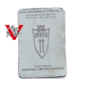 Grunwald badge, Szczecin 1947, 12th Infantry Division- ID card