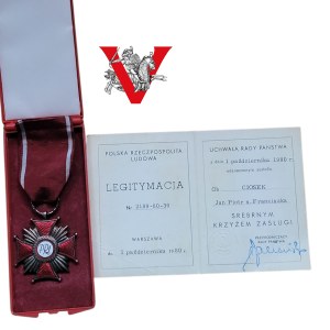 Silver Cross of Merit , boxed ID card, Captain Jan Ciosek