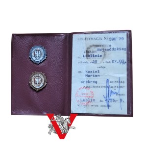 Meritorious LOK activist, Silver Badge, small version of both ID card and badges, Militiaman