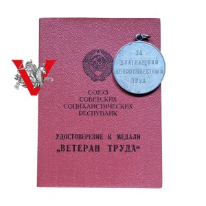 ZSRR, Rosja, Medal Weteran Pracy z Legitymacją 1982 rok