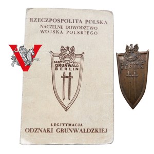 Grunwald Badge with Legitimacy 1946, sergeant, Szamotuły.