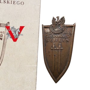 Grunwald Badge with Legitimacy 1946, sergeant, Szamotuły.