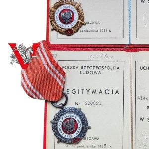 Colonel Alexander Remski, Two Badges of the Armed Forces in the Service of the Fatherland with Legitimations, 1951, First Release