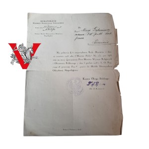 II RP , Konin, Diploma of Awarding the Medal of the 10th Anniversary of Independence , 1928