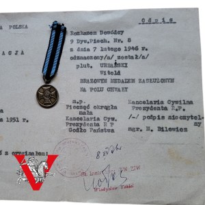 Meritorious in the Field of Glory, Decoration plus Legitimation, Platoon Sergeant 9th Division , 2 AWP