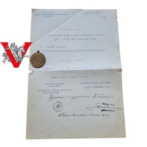 II RP, Medal za Długoletnią Służbę X z dyplomem, Nauczyciel z Czernichowa, 1938 r