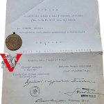 II RP, Medal za Długoletnią Służbę X z dyplomem, Nauczyciel z Czernichowa, 1938 r