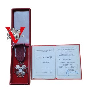 Communist Party, Silver Cross of Merit Legitimation , for work in the shipbuilding industry, Pomerania