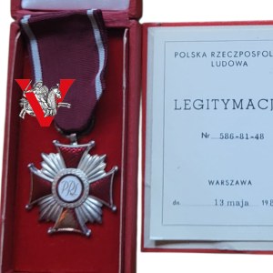 Communist Party, Silver Cross of Merit Legitimation , for work in the shipbuilding industry, Pomerania
