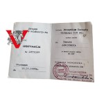 Związek Inwalidów Wojennych PRL, Odznaka z Legitymacją, Kobieta