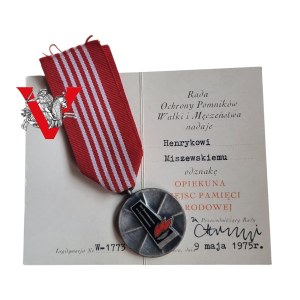 Keeper of National Memorials, Medal with Legitimation
