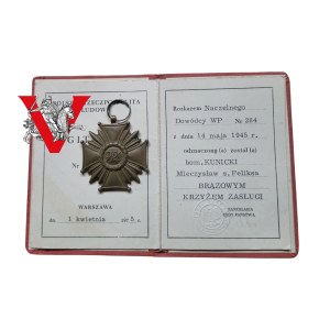Navy, Petty Officer Kunicki, Bronze Cross of Merit award of 1945 War, Legitimation