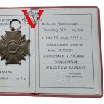 Marynarka Wojenna, Bosman Kunicki, Brązowy Krzyż Zasługi nadanie z 1945 r Wojenne, Legitymacja