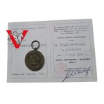 Medal Zwycięstwa i Wolności, Ndanie z 1946 roku, Legitymacja