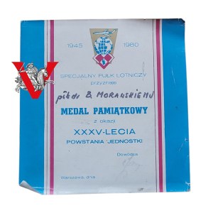Colonel Morawski,awarding the medal Special Aviation Regiment, signature of the regimental commander