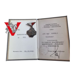 Colonel Kawula, Badge for Meritorious Service to ZBOWID, with Legitimation