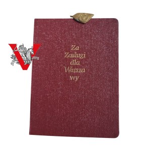 Gold Badge for Meritorious Service to Warsaw, with Legitimation