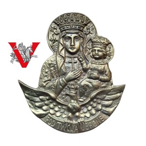 Large brass patriotic guttergraph, Mother of God White Eagle