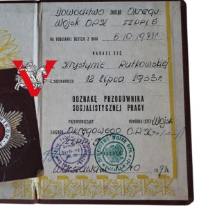 Badge of the Worker's Conductor, Military ID, OPK Military, 1971.