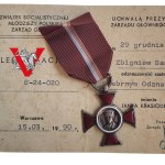 Srebrny Krzyż Janka Krasickiego , Legitymacja z 1990 roku !!!