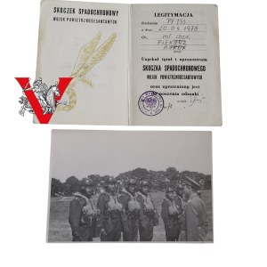 6th Airborne Brigade, Legitimation for Gap Jumper Badge plus photo of paratroopers , Ensign ,[RARE].